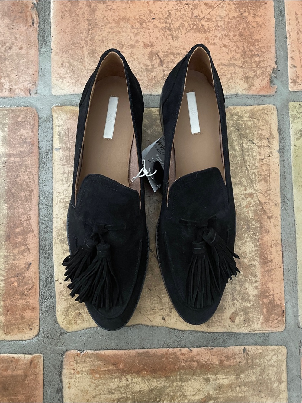 H&M Suede Black Loafers Size 10 EUR42 New in Box NIB